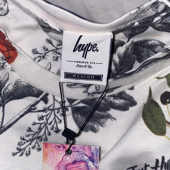 Hype Sweatshirt Size‎ Medium Regular Fit Floral Logo - Picture 7 of 9